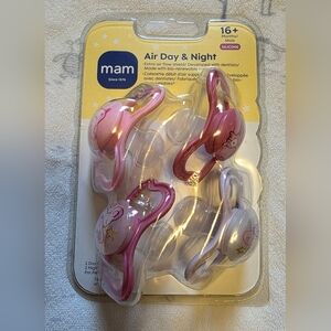 MAM Air Day & Night Pacifiers - Pink and White 18M